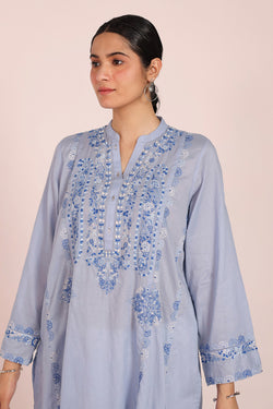 Multani Blue Hues Mukaish Kurta