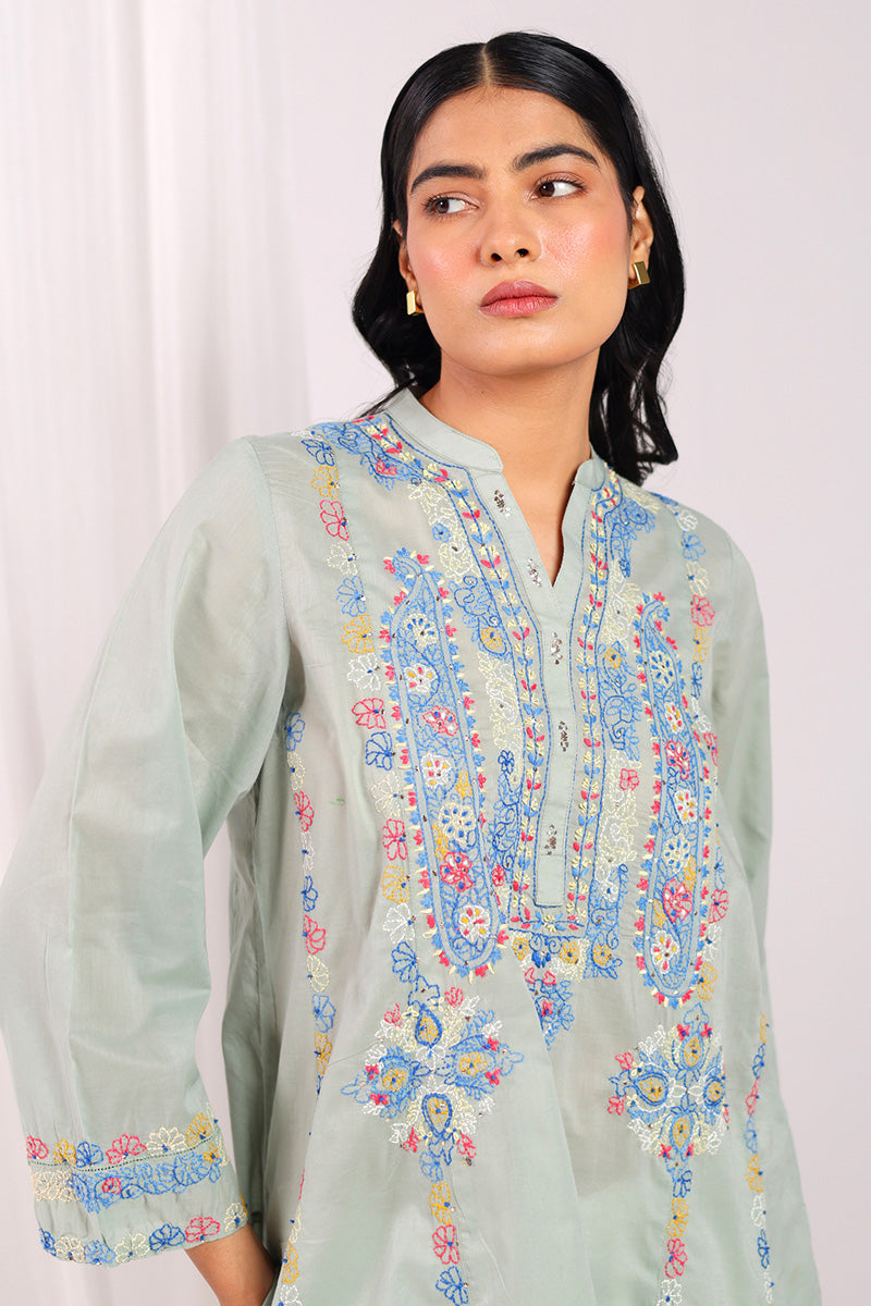 Multani Blue Hues Mukaish Kurta