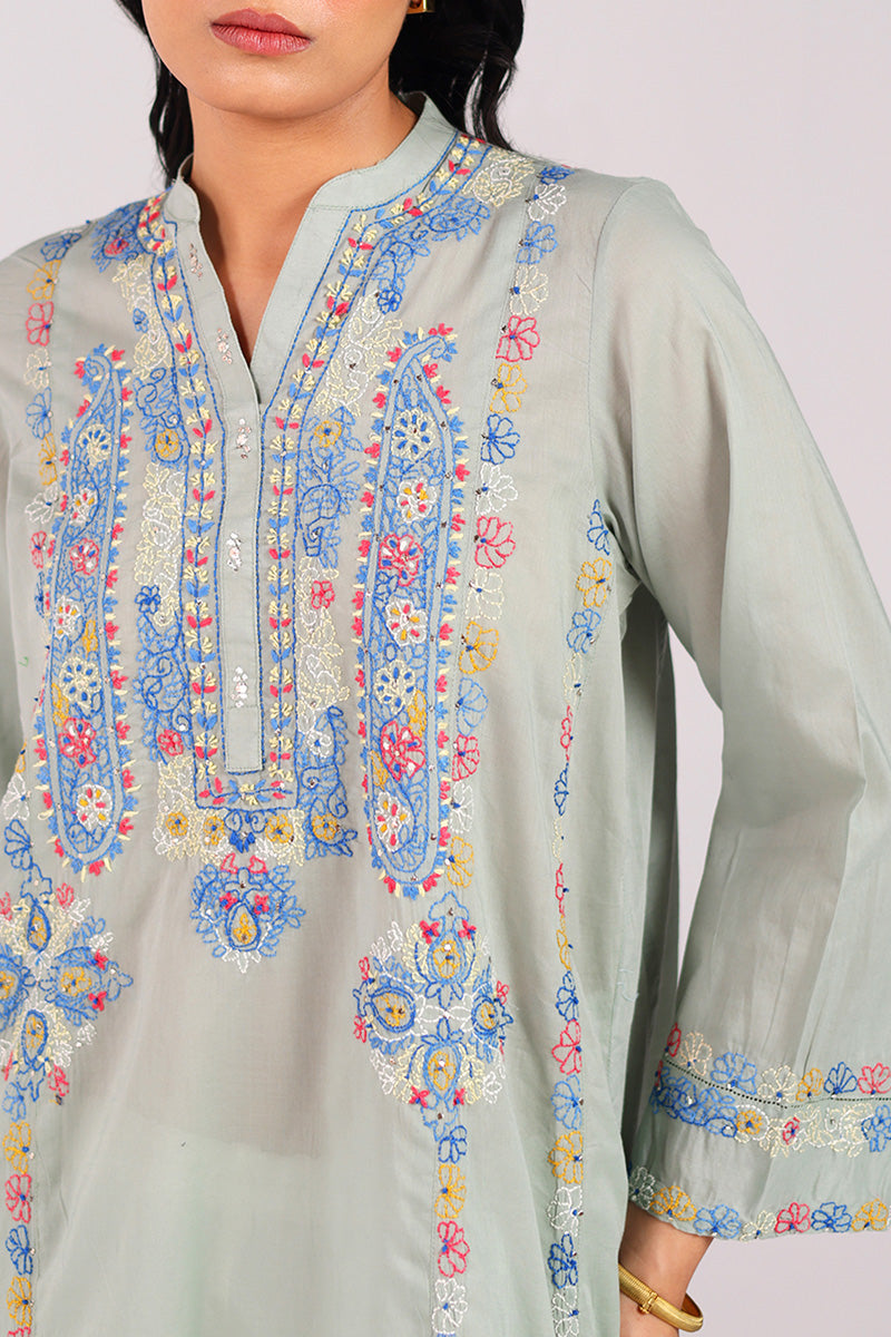 Multani Blue Hues Mukaish Kurta