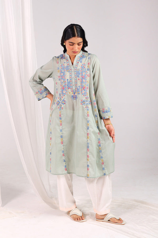 Multani Blue Hues Mukaish Kurta