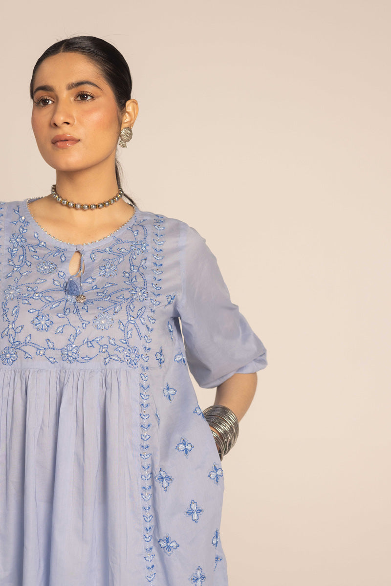 Pure Multani Blue Hues Kurta