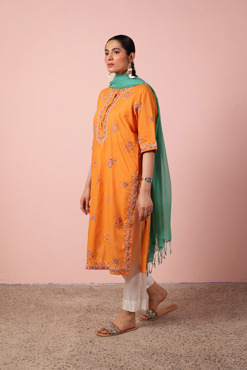 Multani Blue Hues Ember Kurta