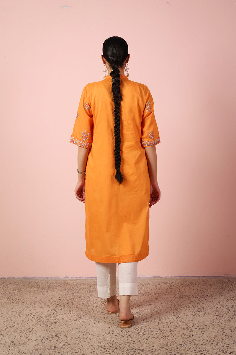 Multani Blue Hues Ember Kurta