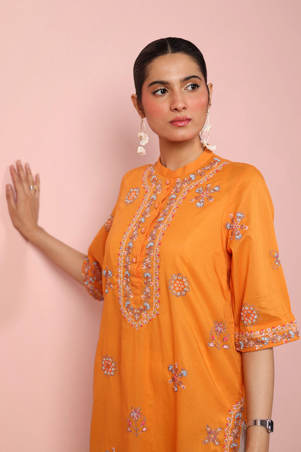 Multani Blue Hues Ember Kurta