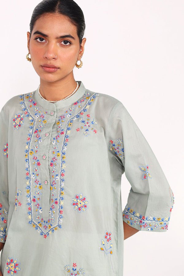 Multani Blue Hues Ember Kurta
