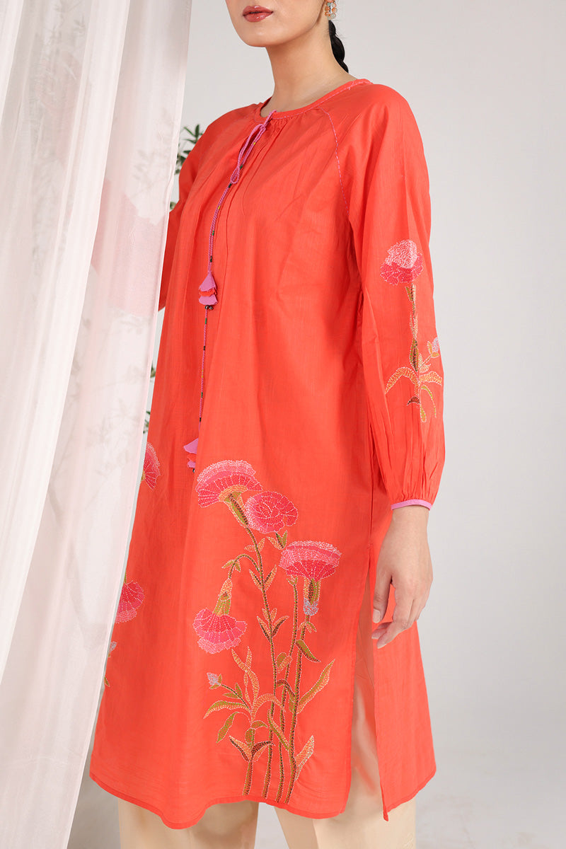 Soft Bloom Zaib Kurta