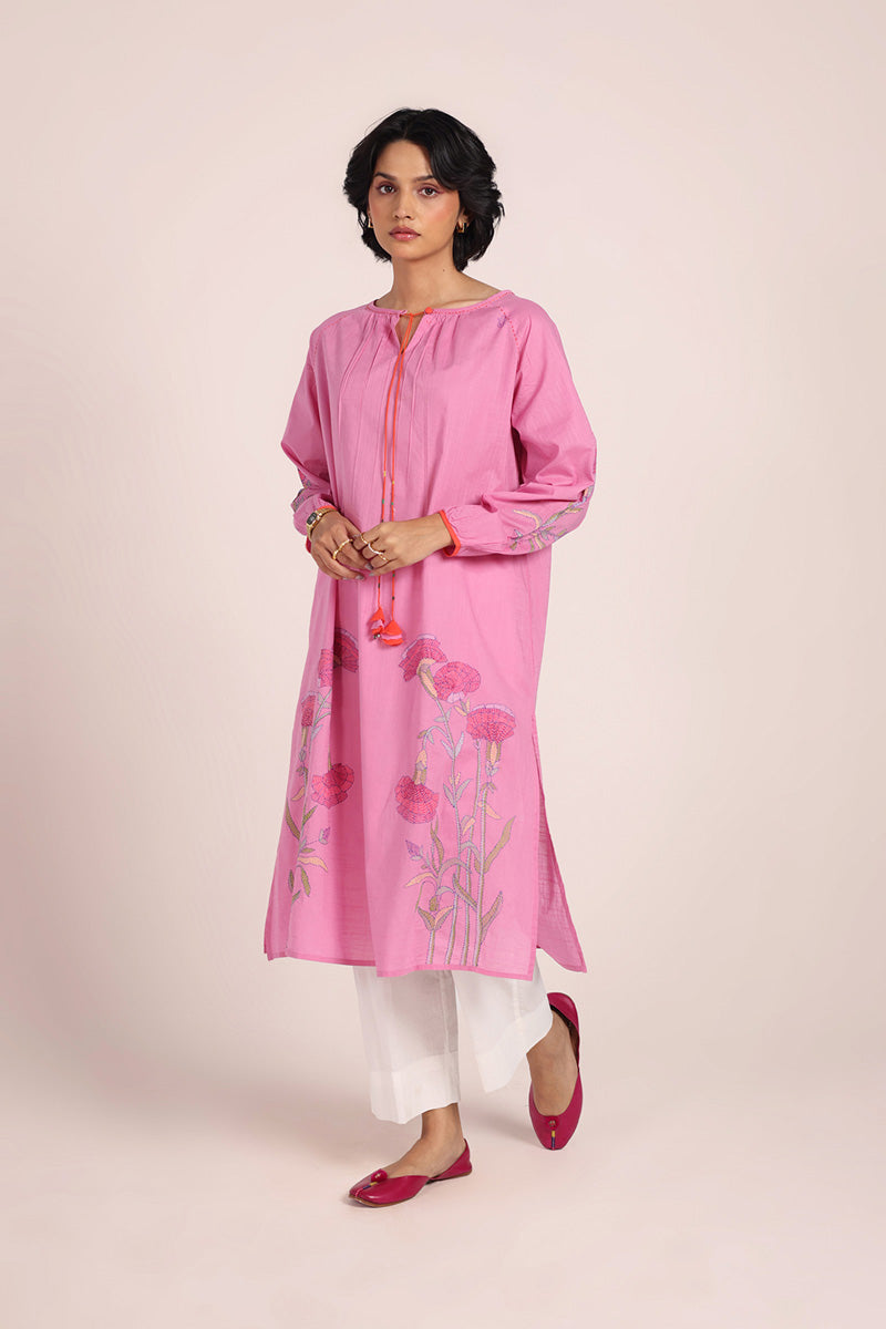 Soft Bloom Zaib Kurta