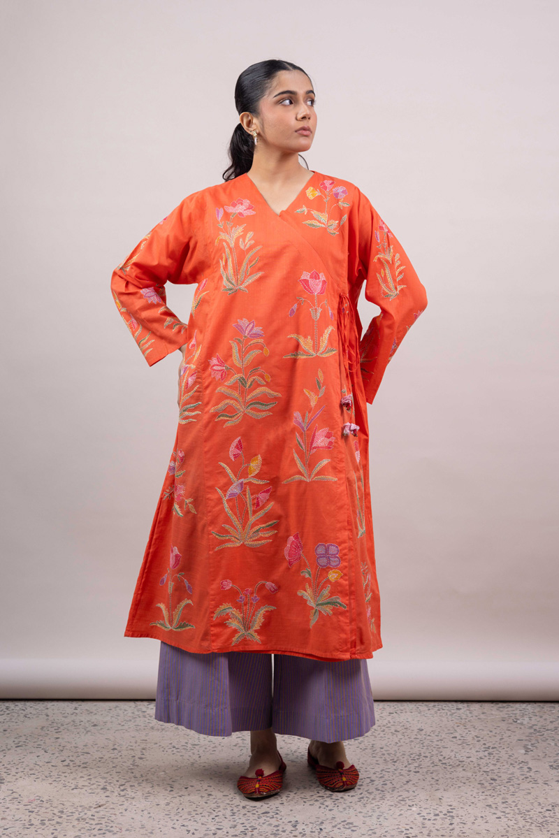 Hand-Embroidered Angrakha Shirt