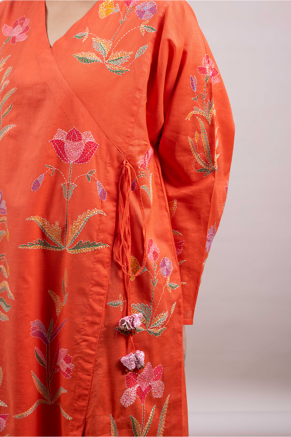 Hand-Embroidered Angrakha Shirt