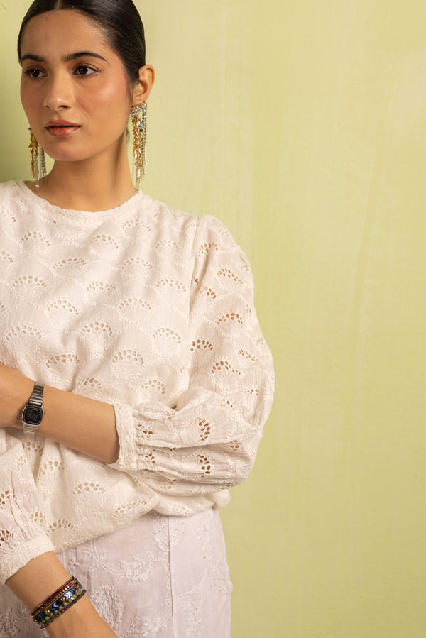 Spring Fling Schiffli Edit Top