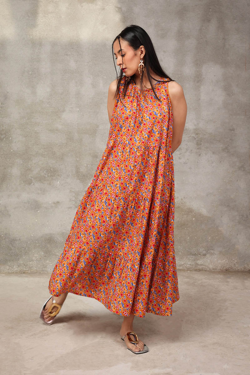 Techno Burst Tiered Dress