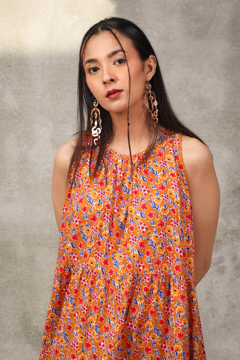 Techno Burst Tiered Dress