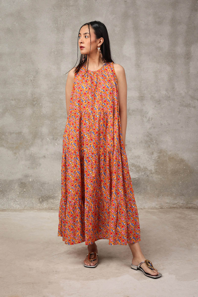Techno Burst Tiered Dress