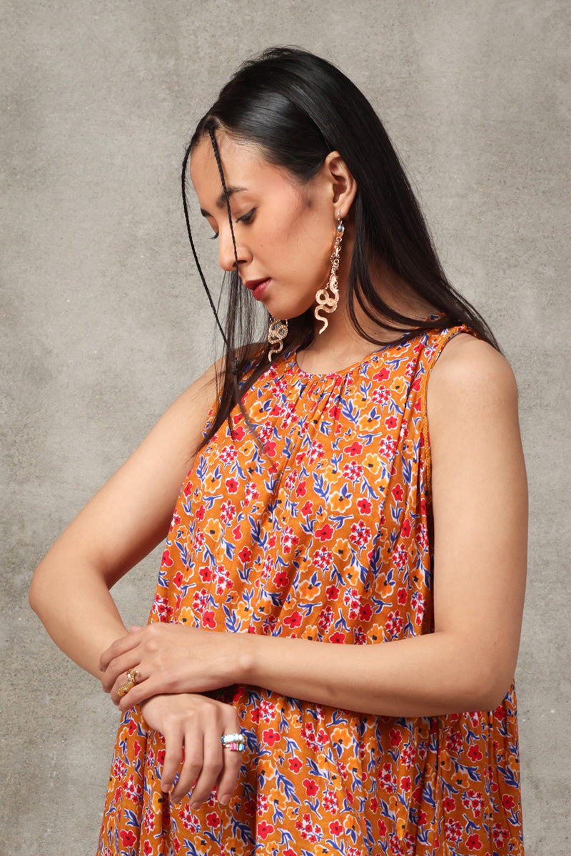Techno Burst Tiered Dress