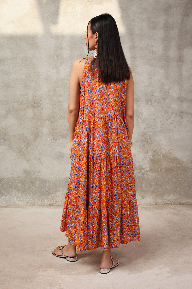 Techno Burst Tiered Dress
