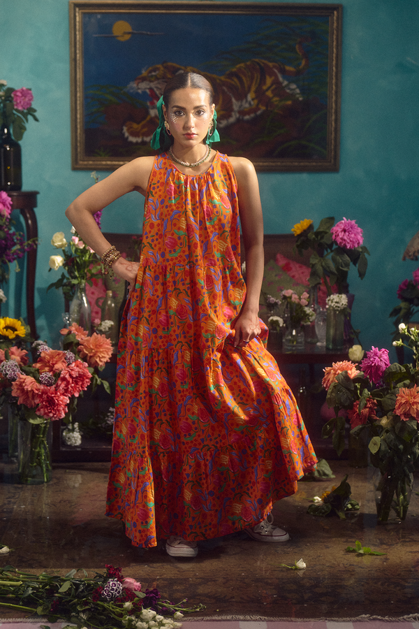 Techno Burst Tiered Dress