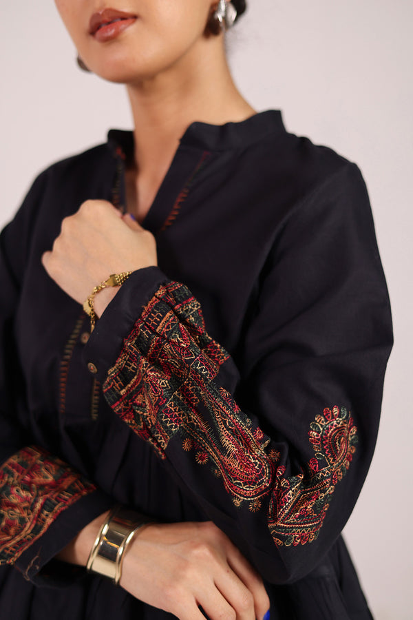 Embroidered Color Waves Top