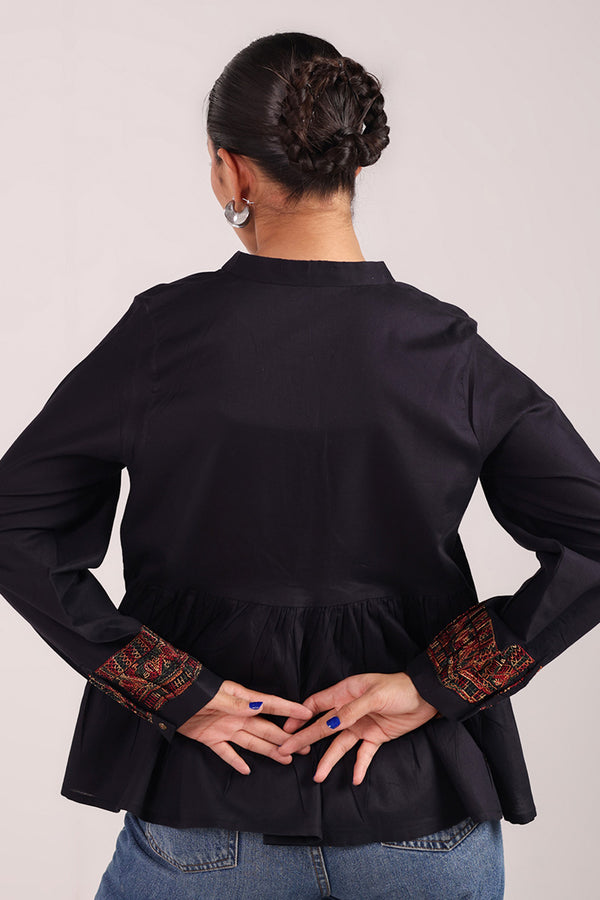 Embroidered Color Waves Top