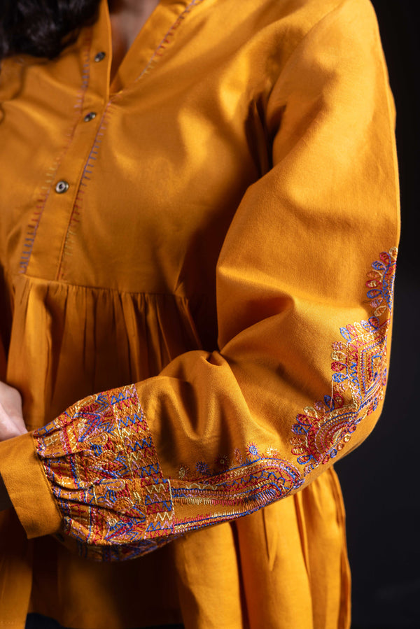 Embroidered Color Waves Top