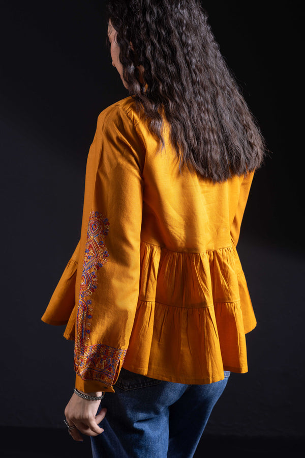 Embroidered Color Waves Top