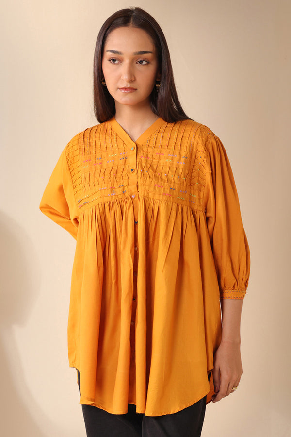 Color Waves Pleated Top