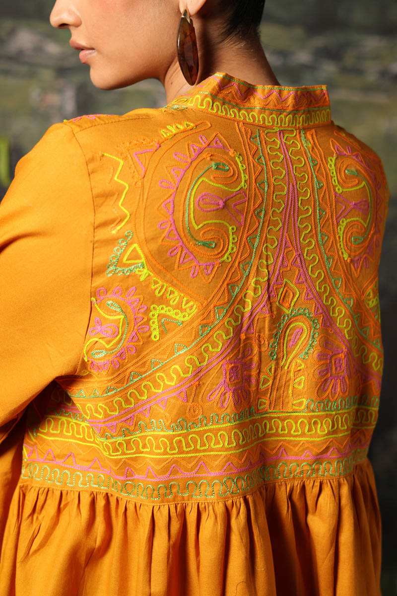Color Waves Embroidered Top