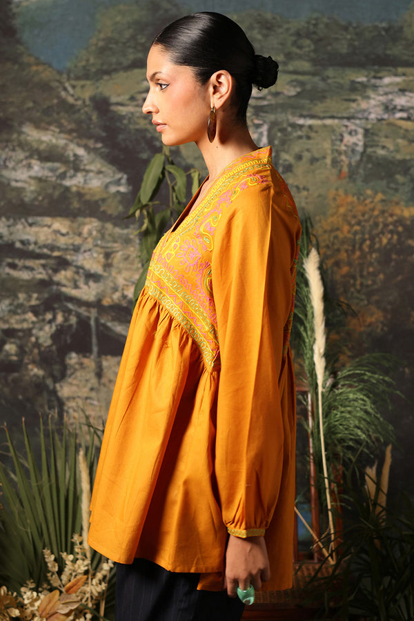 Color Waves Embroidered Top