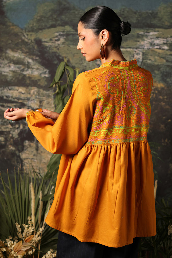 Color Waves Embroidered Top