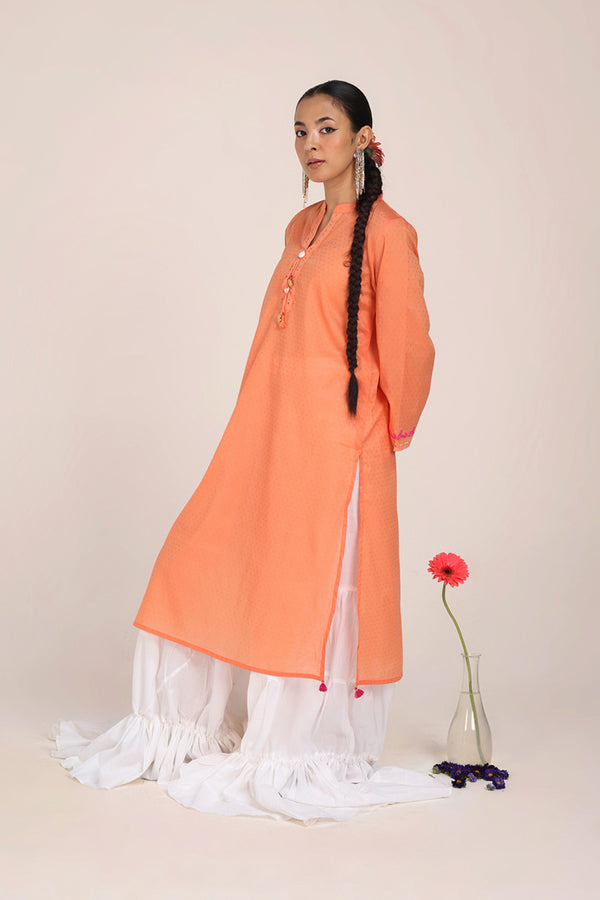 Rich-Textured Sea Foam Kurta