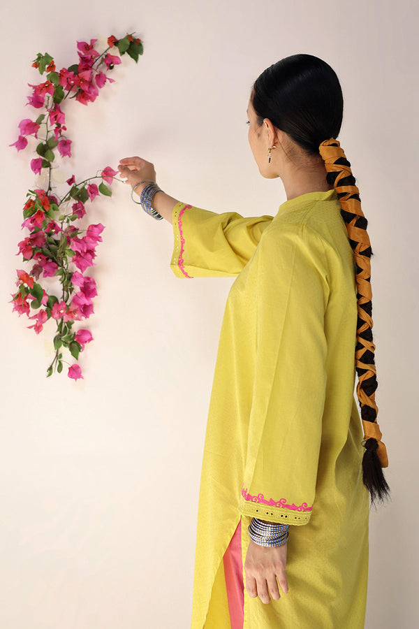 Rich-Textured Sea Foam Kurta