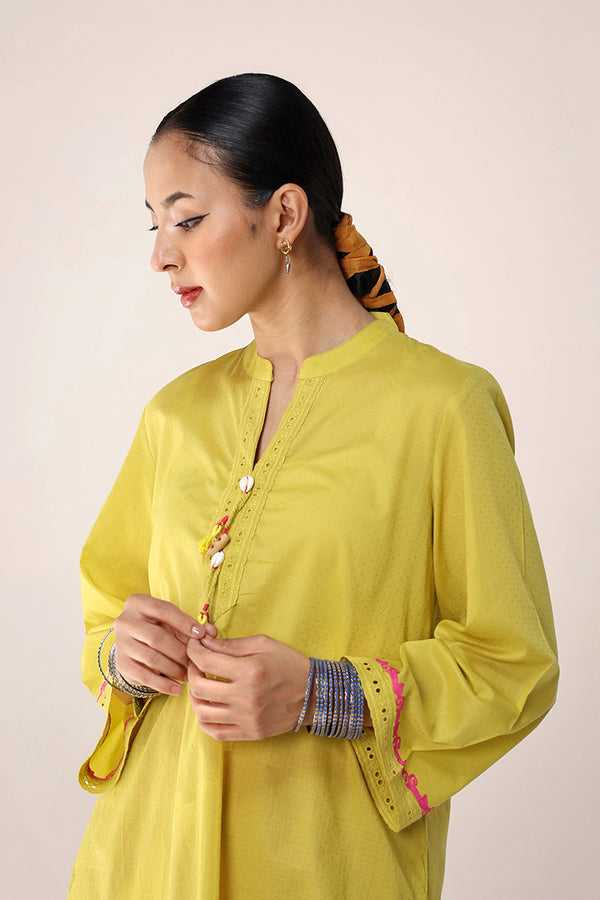 Rich-Textured Sea Foam Kurta