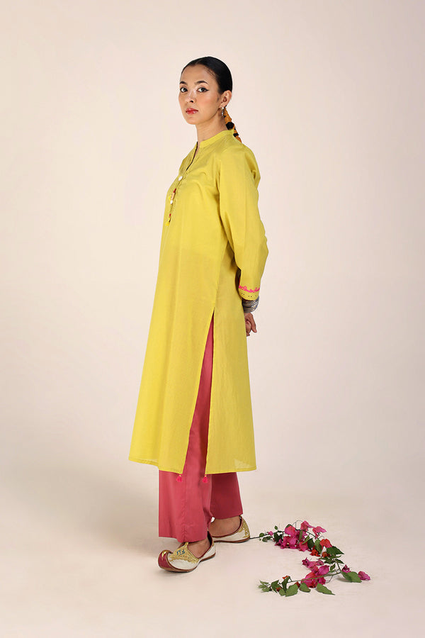 Rich-Textured Sea Foam Kurta