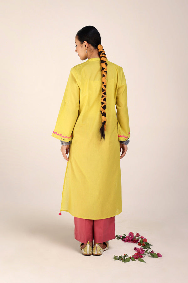 Rich-Textured Sea Foam Kurta