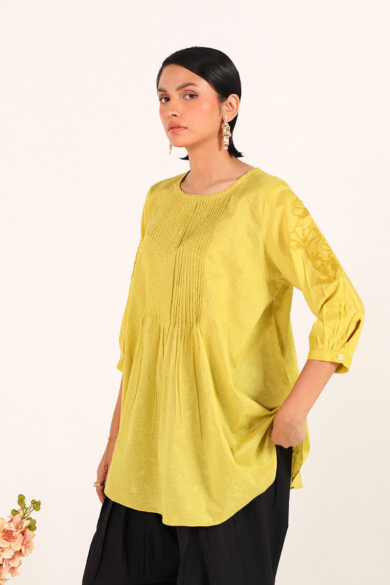 Sea Foam Pleated Bliss Top