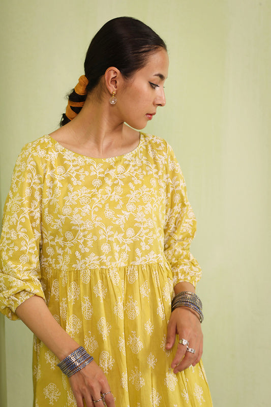 Sea Foam Flared Tiered Frock