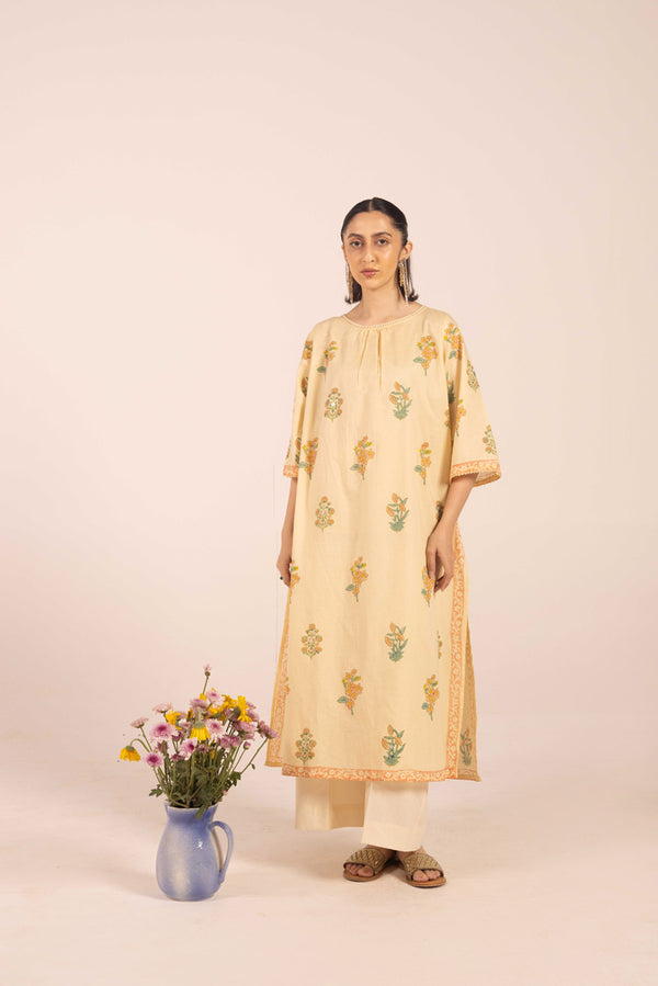 Chintz Whisper Block Poetry Kurta