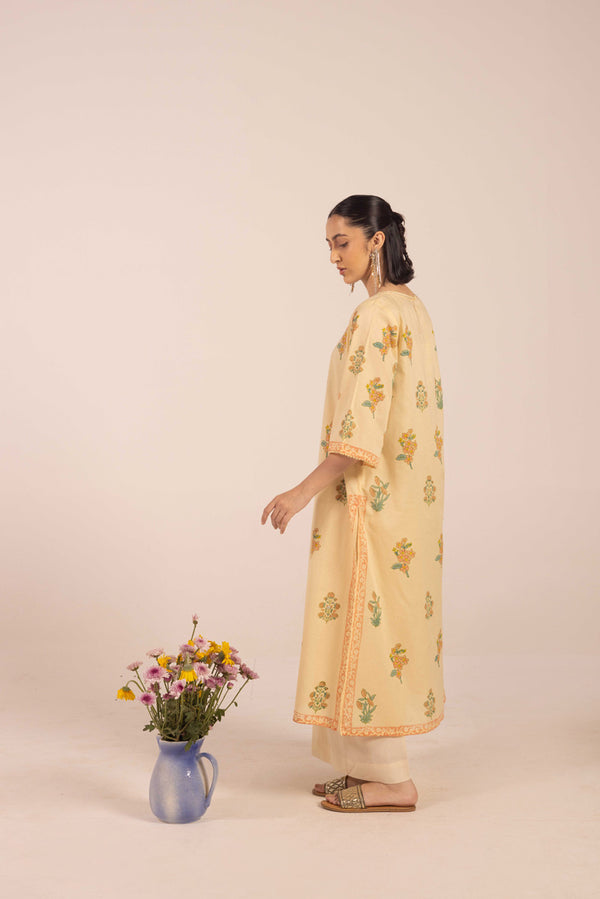 Chintz Whisper Block Poetry Kurta
