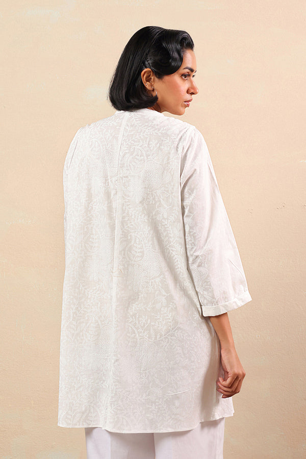 Pearl White Printed Top