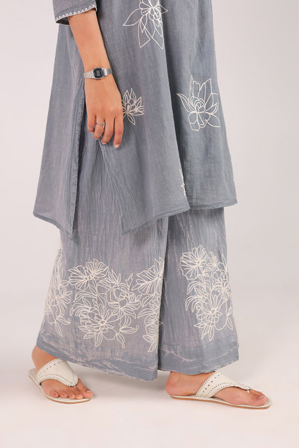 Denim Embroidered Set