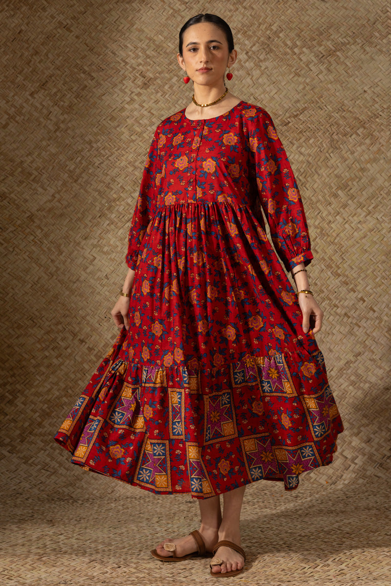 Gulab Mosaic Tiered Dress