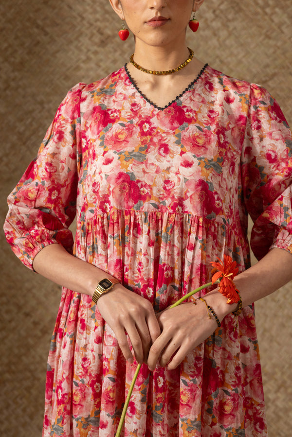 Soft Floralcore Tiered Dress