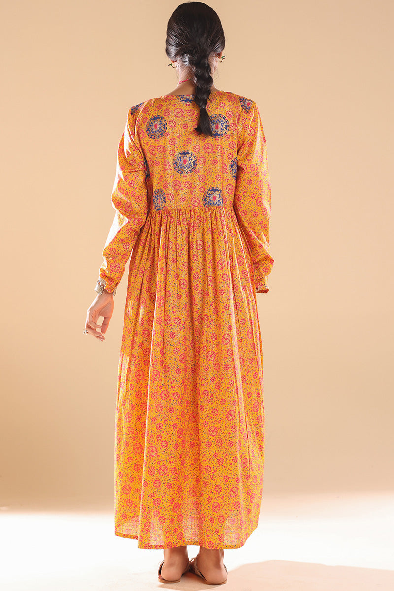 Gilded Polki Flared Dress