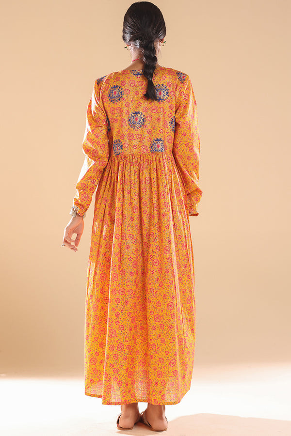 Gilded Polki Flared Dress