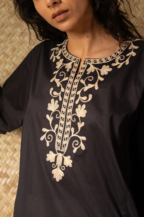 Midnight Embroidered Kurti