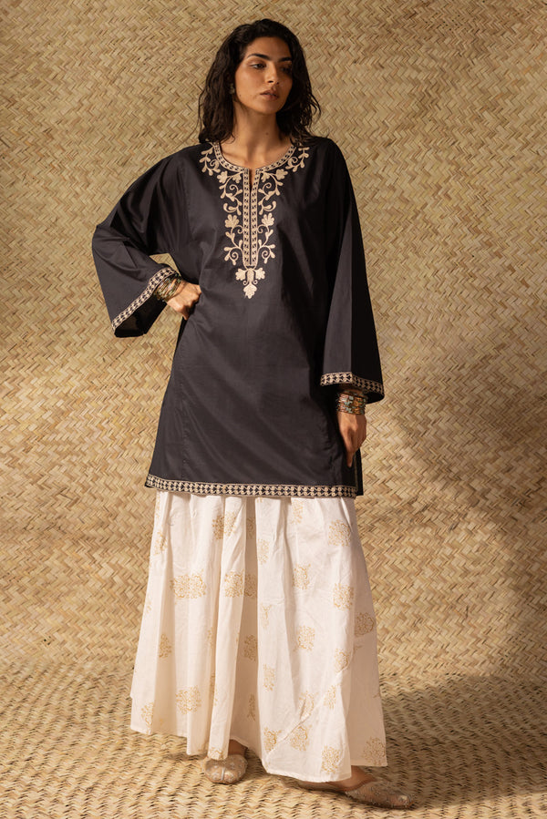 Midnight Embroidered Kurti