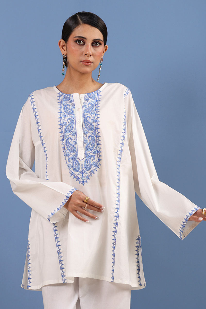 Azure Embroidered Kurti