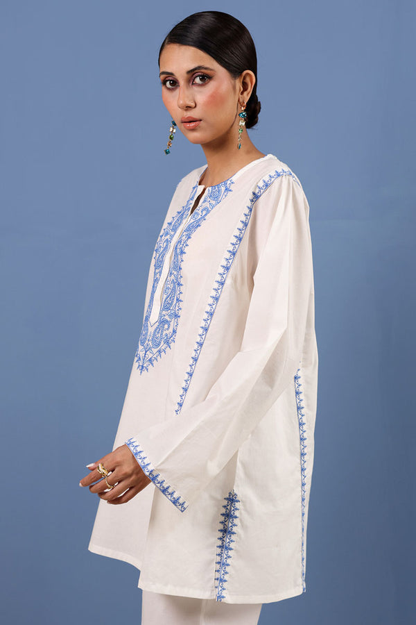 Azure Embroidered Kurti
