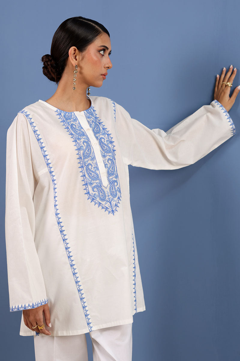 Azure Embroidered Kurti