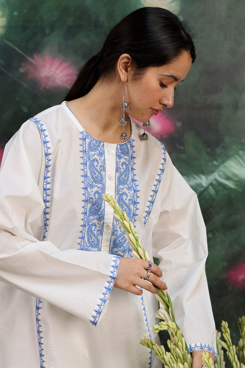 Azure Embroidered Kurti