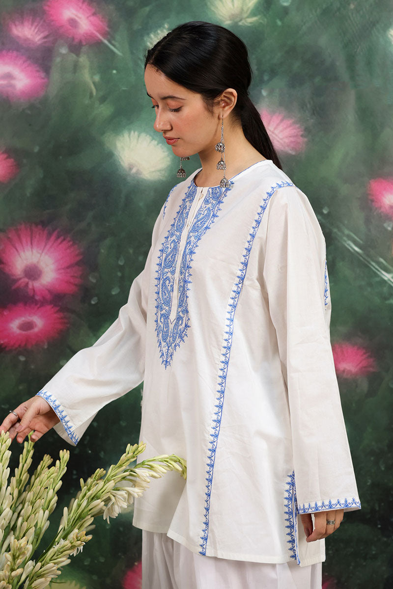 Azure Embroidered Kurti